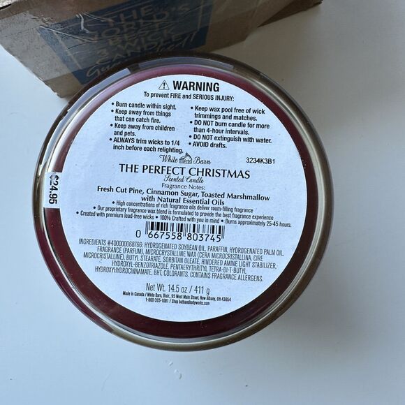 Bath & Body Works White Barn THE PERFECT CHRISTMAS Scented 3 Wick Candle IN BOX - Picture 4 of 5